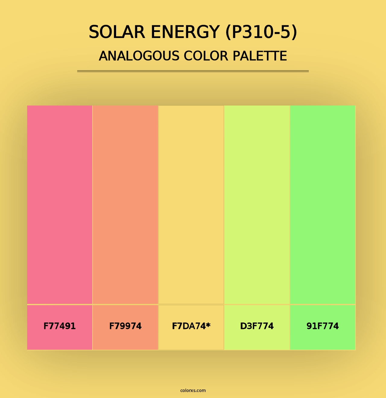 Solar Energy (P310-5) - Analogous Color Palette