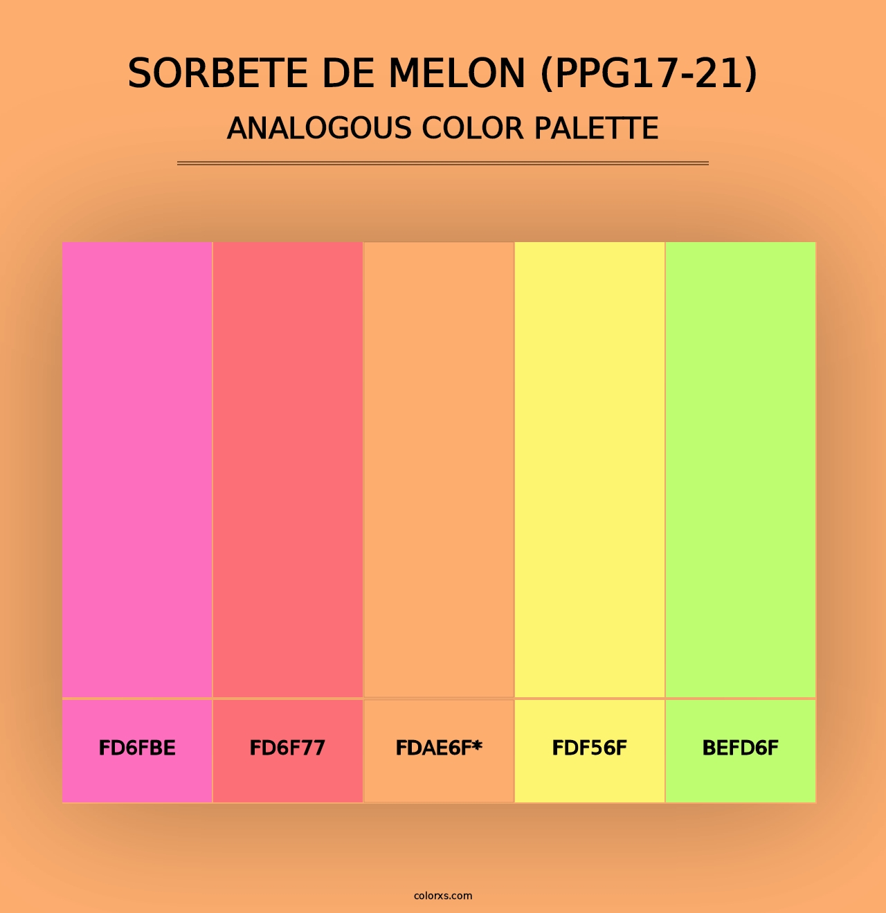 Sorbete De Melon (PPG17-21) - Analogous Color Palette