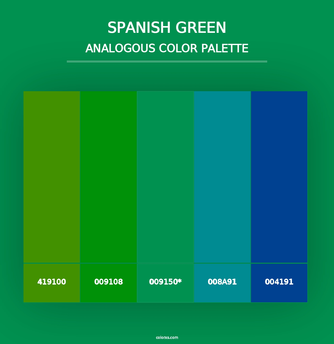 Spanish Green - Analogous Color Palette