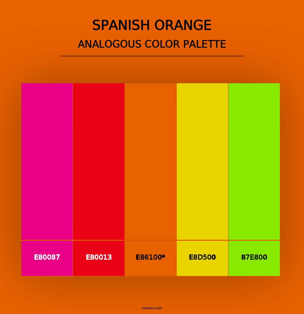 Spanish Orange - Analogous Color Palette