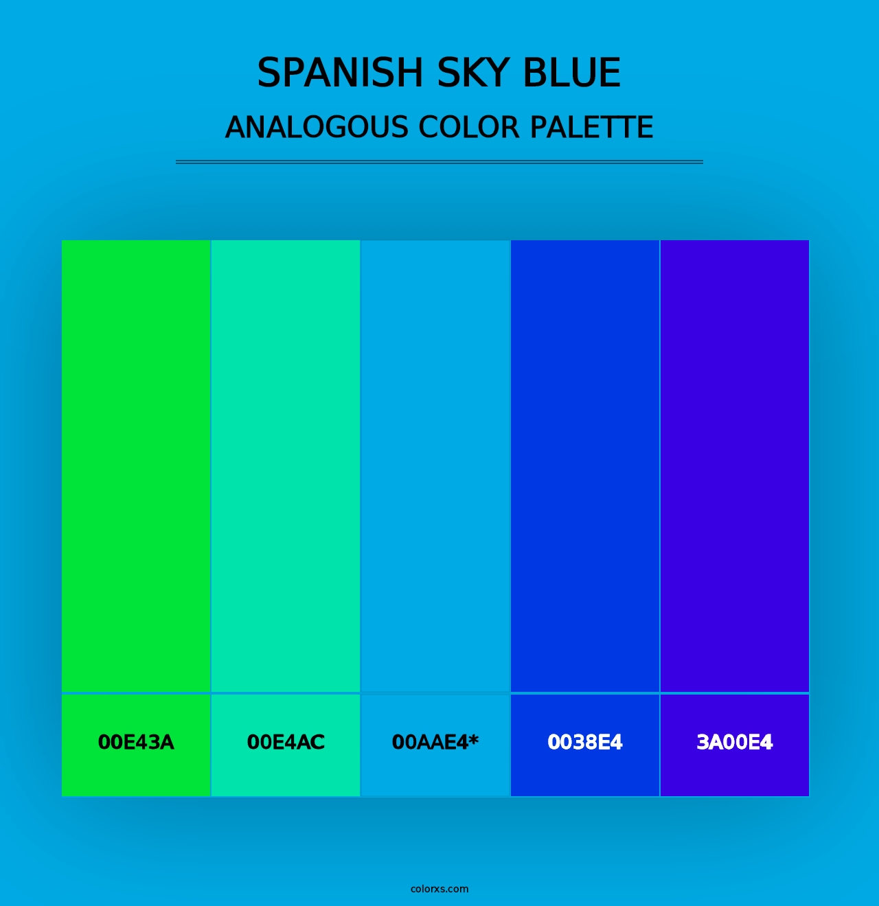 Spanish Sky Blue - Analogous Color Palette