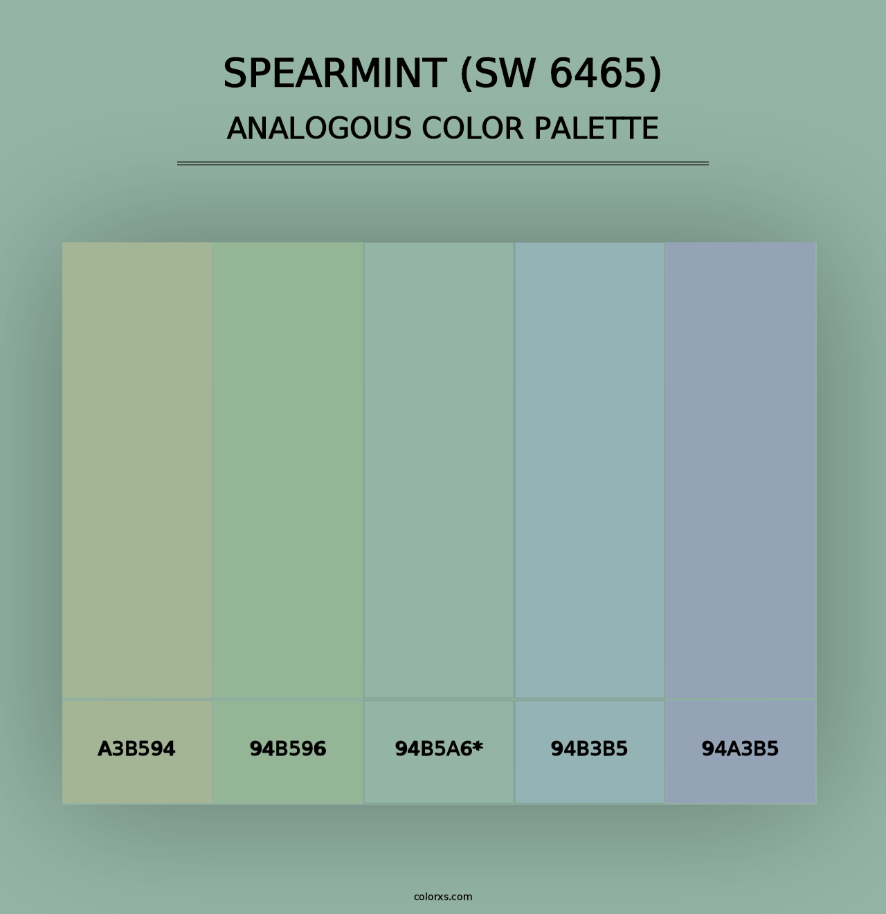 Spearmint (SW 6465) - Analogous Color Palette