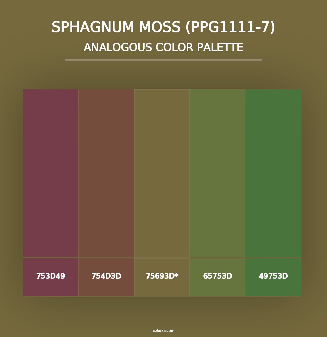 Sphagnum Moss (PPG1111-7) - Analogous Color Palette