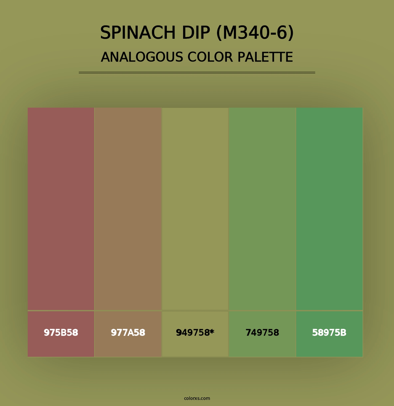 Spinach Dip (M340-6) - Analogous Color Palette