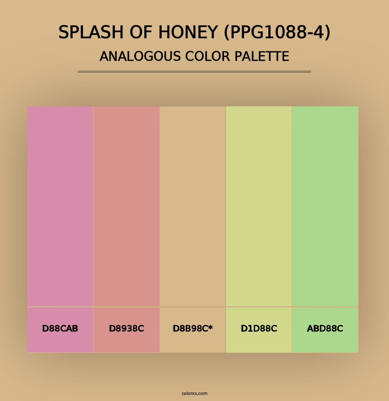 Splash Of Honey (PPG1088-4) - Analogous Color Palette