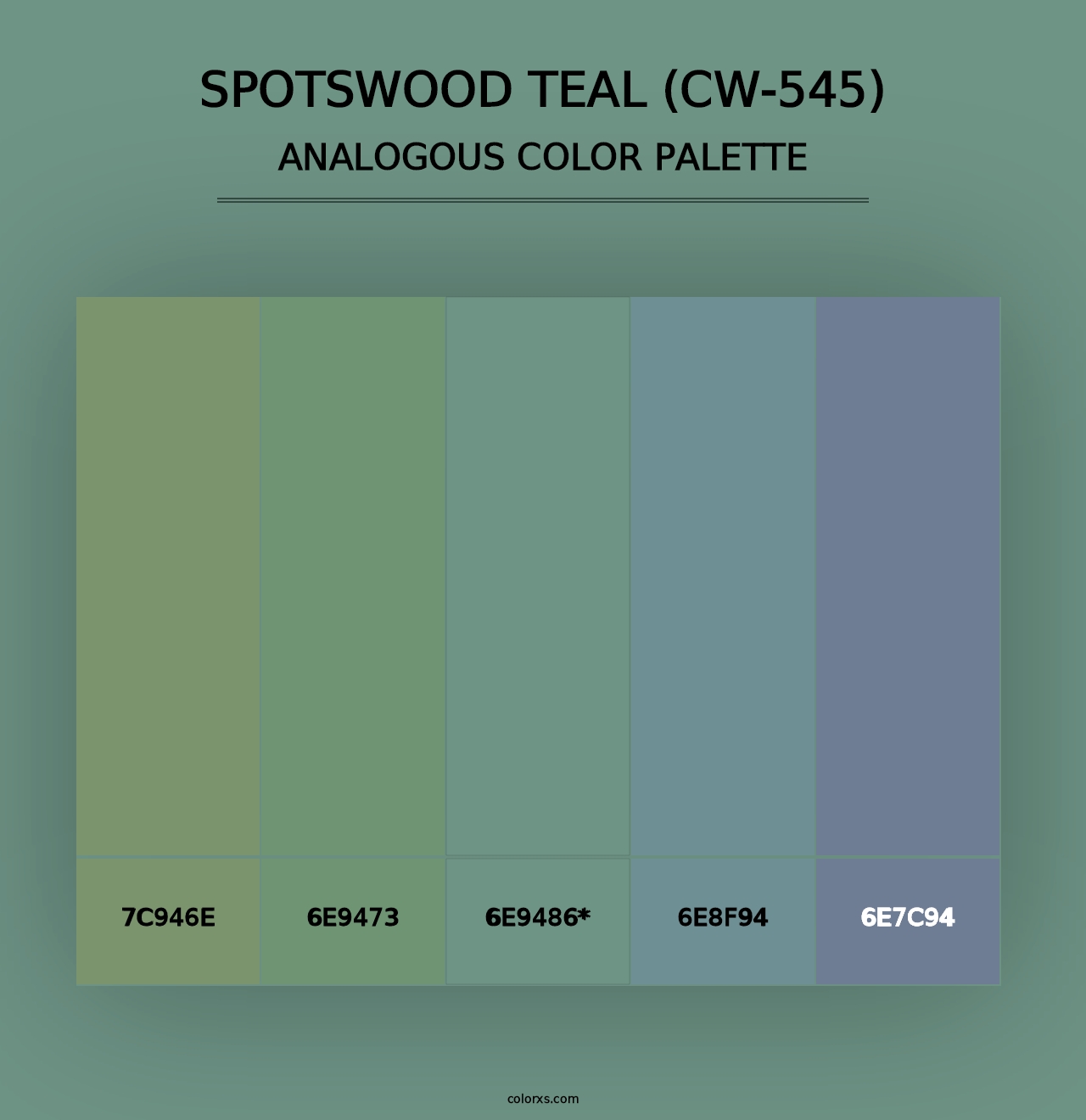 Spotswood Teal (CW-545) - Analogous Color Palette