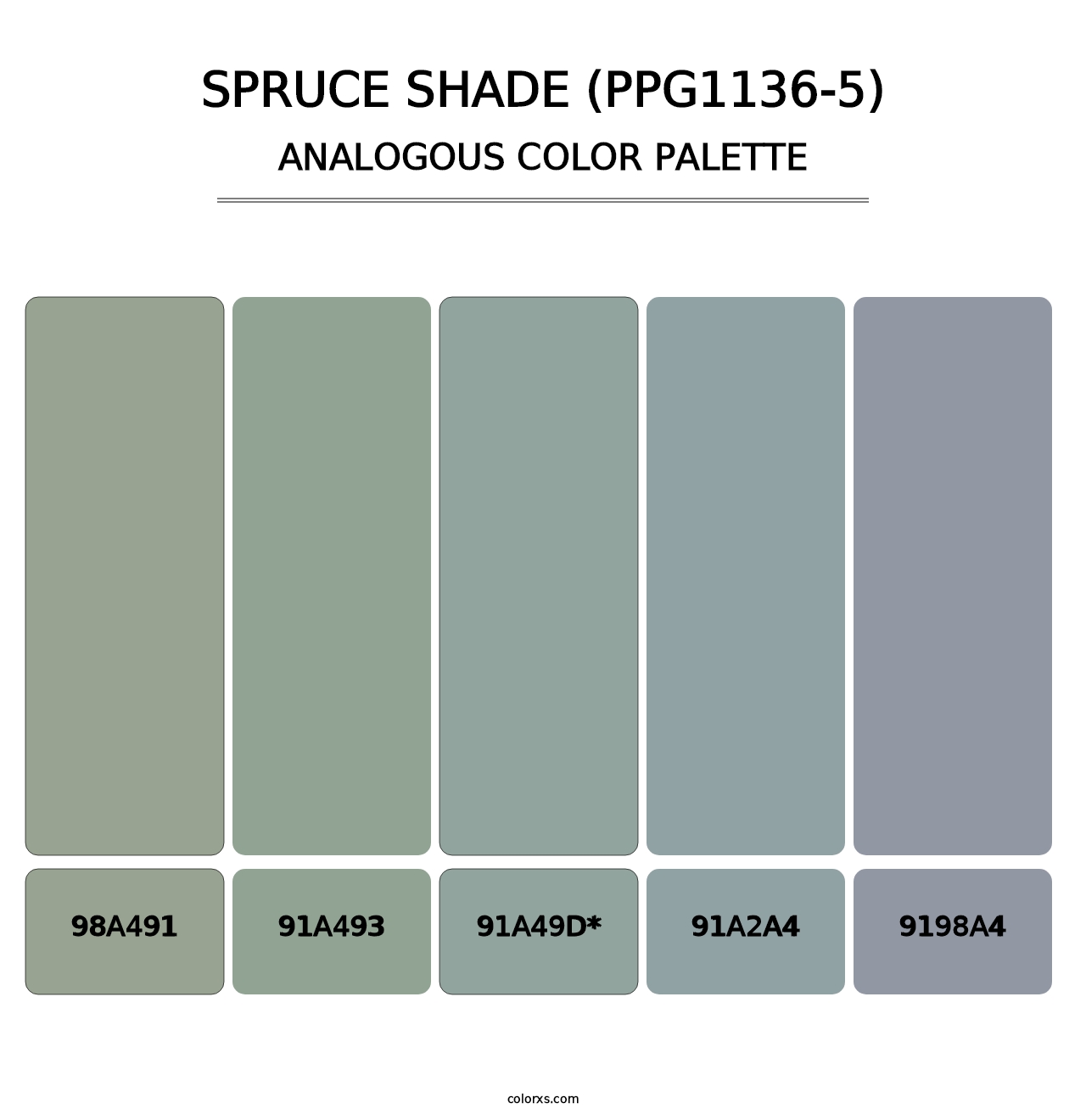 Spruce Shade (PPG1136-5) - Analogous Color Palette