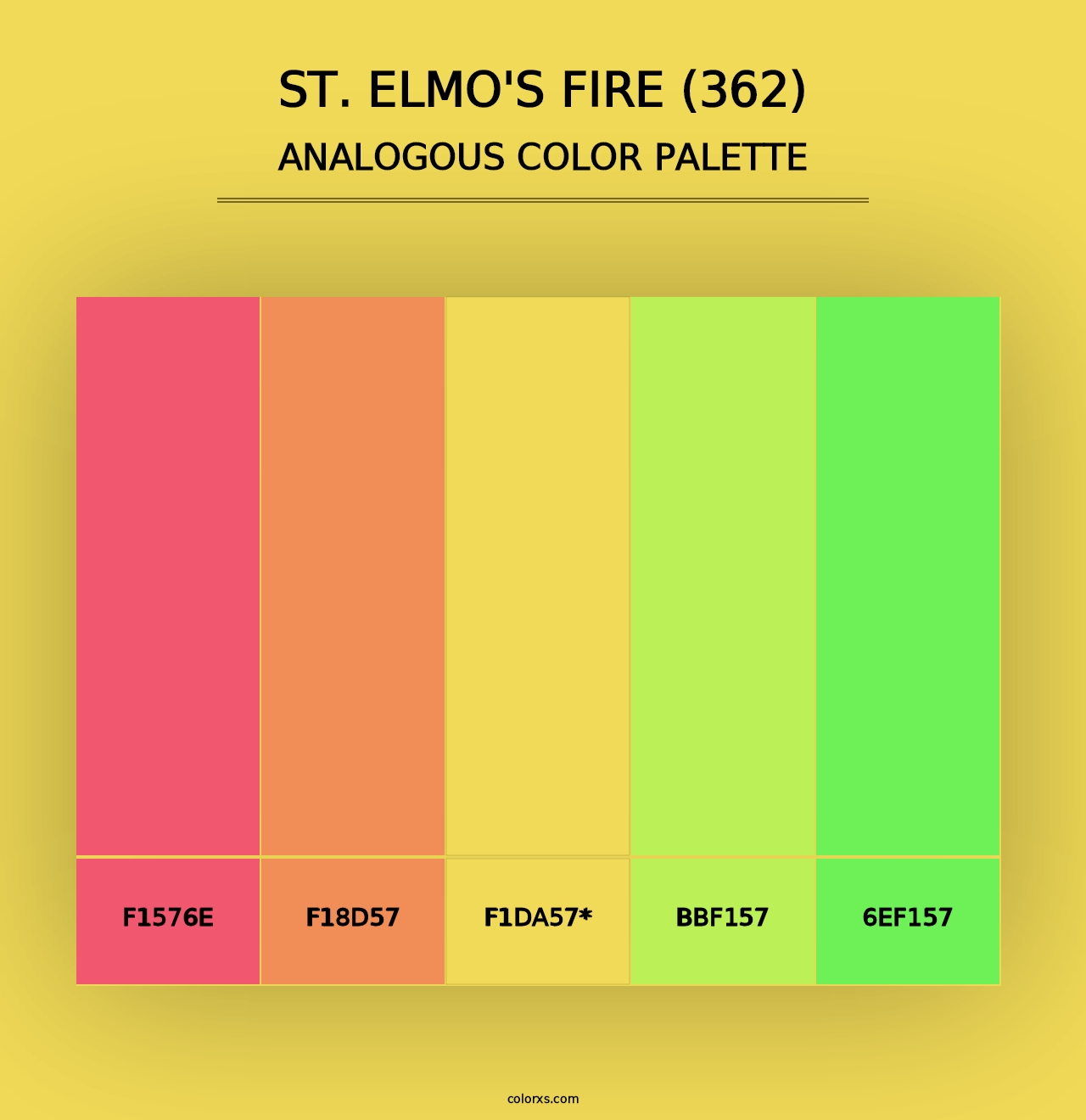 St. Elmo's Fire (362) - Analogous Color Palette