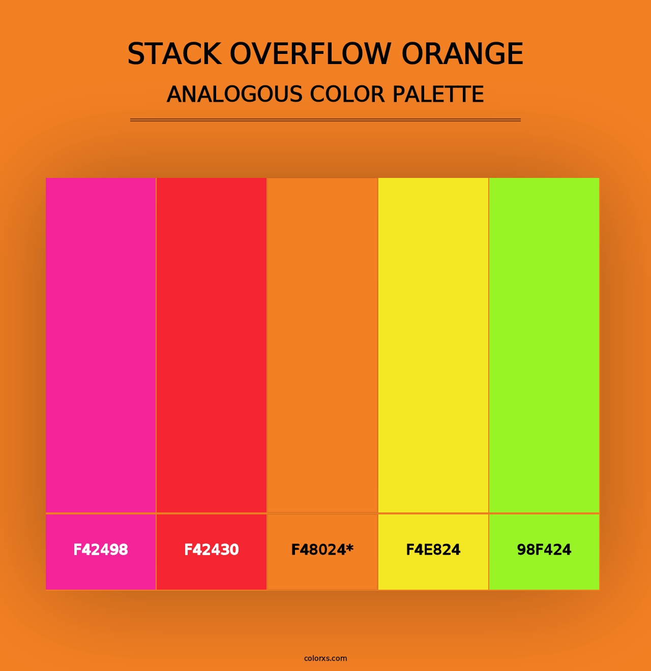 Stack Overflow Orange - Analogous Color Palette