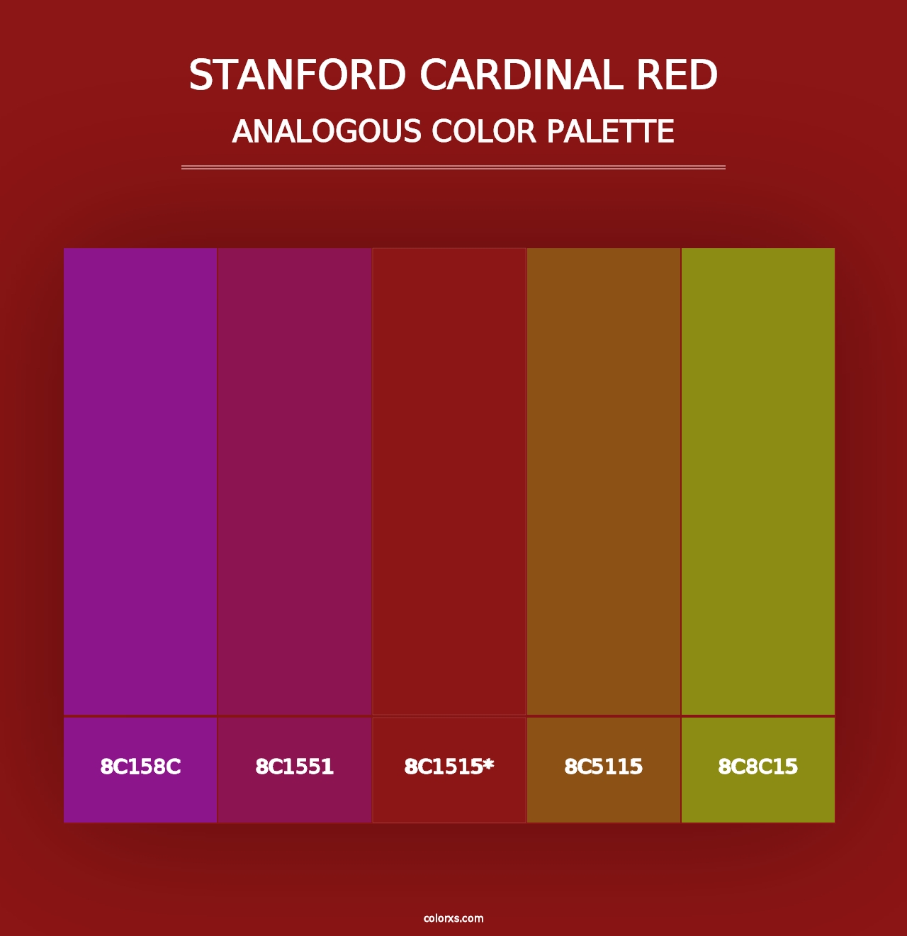 Stanford Cardinal Red - Analogous Color Palette