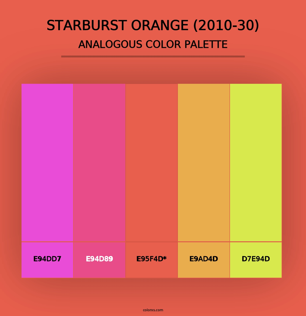 Starburst Orange (2010-30) - Analogous Color Palette