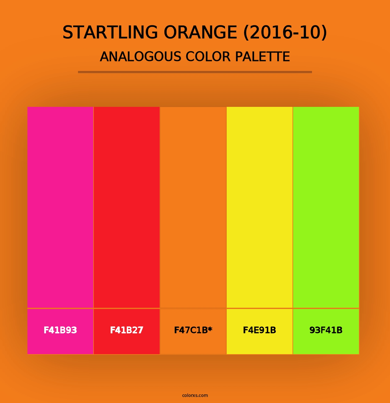 Startling Orange (2016-10) - Analogous Color Palette