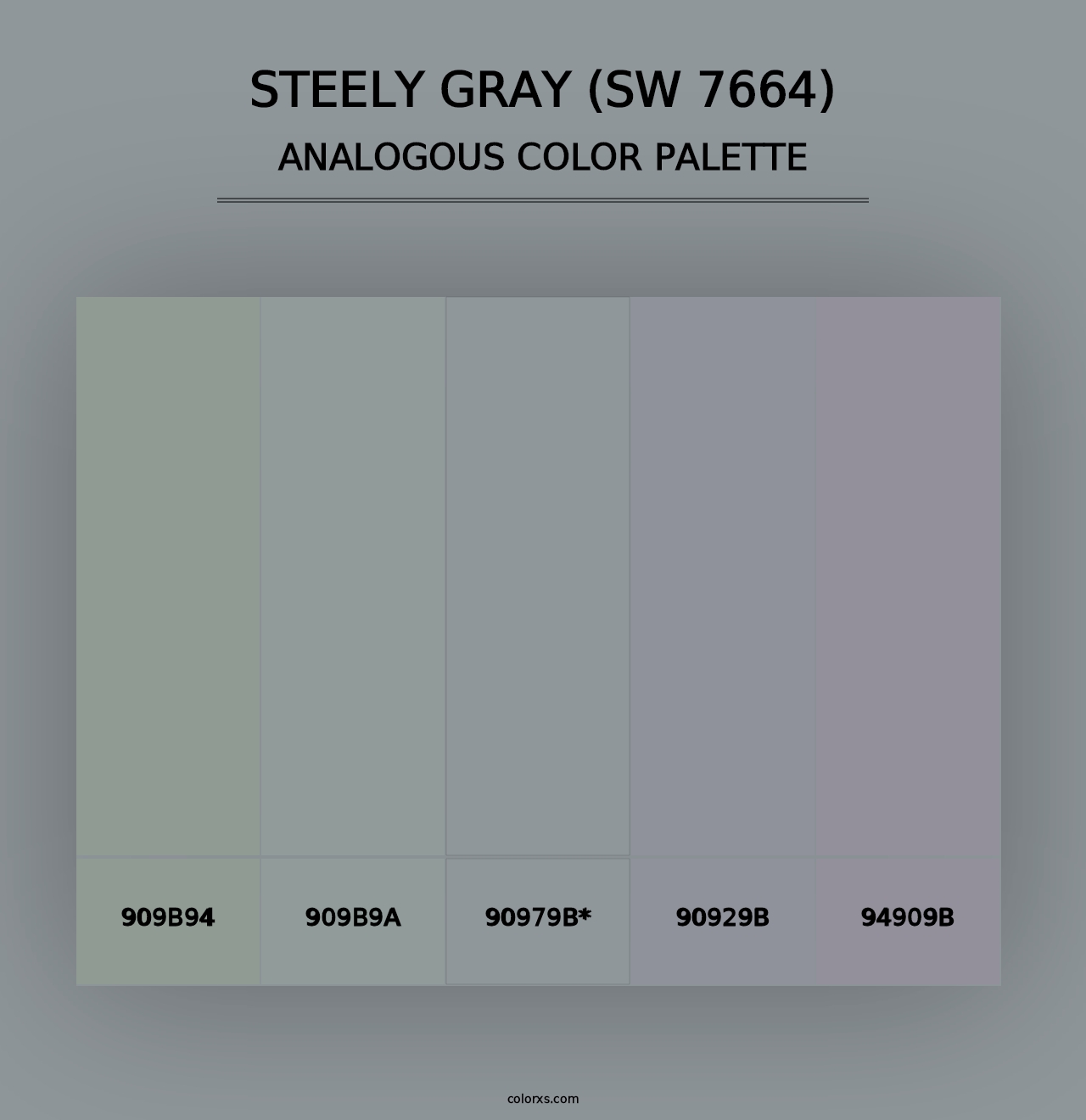 Steely Gray (SW 7664) - Analogous Color Palette