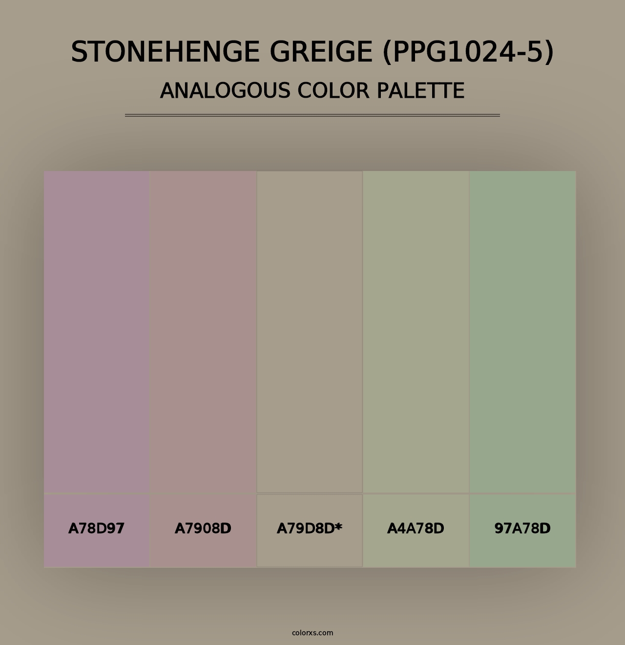 Stonehenge Greige (PPG1024-5) - Analogous Color Palette