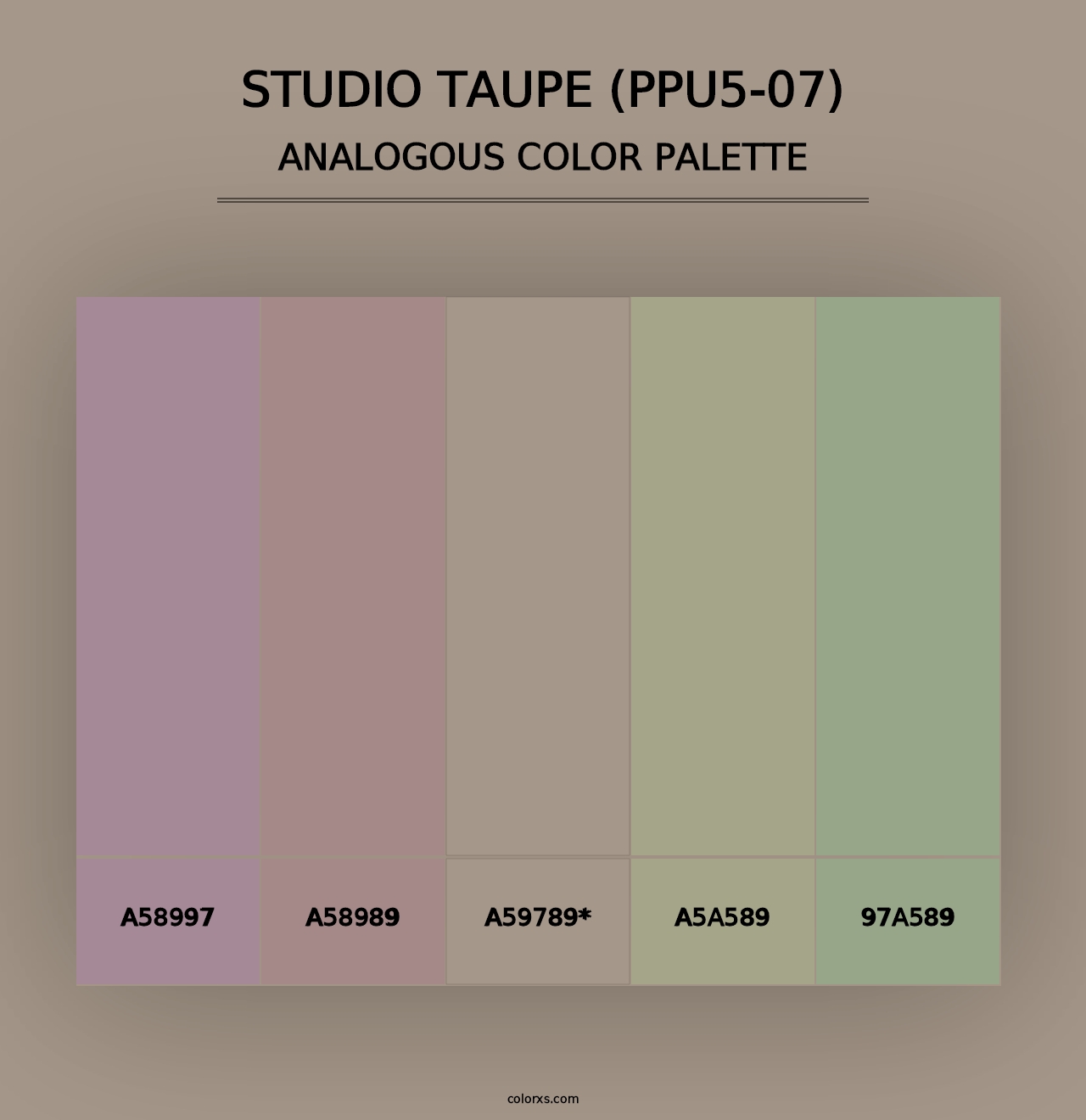 Studio Taupe (PPU5-07) - Analogous Color Palette