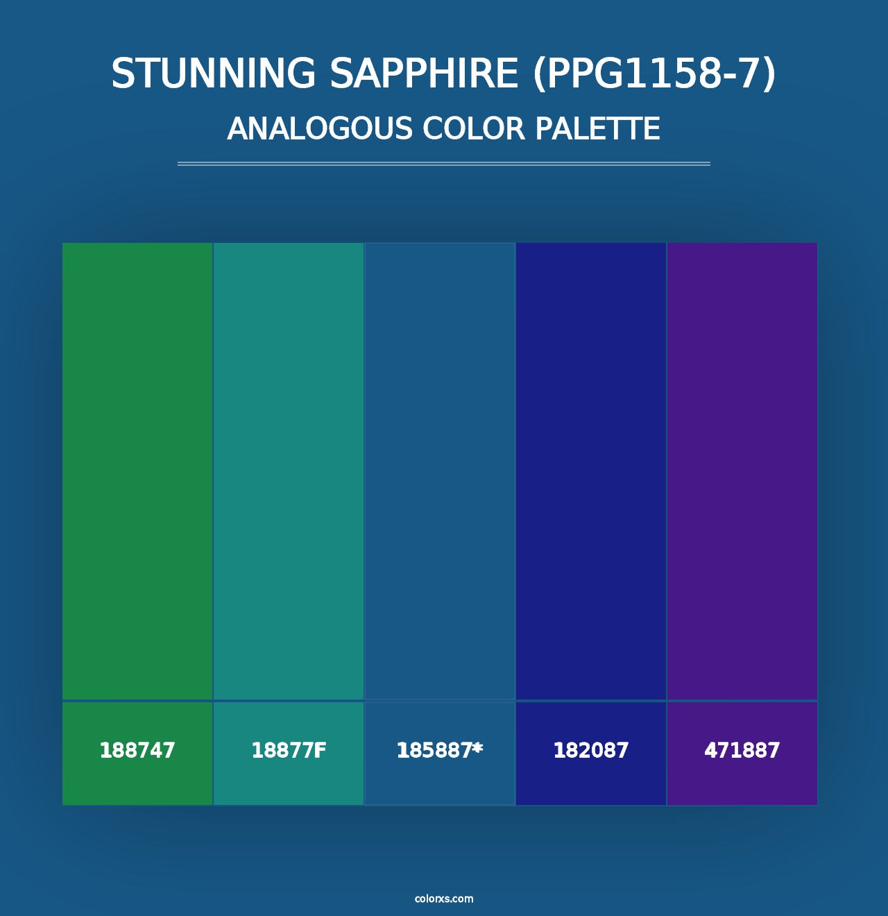 Stunning Sapphire (PPG1158-7) - Analogous Color Palette