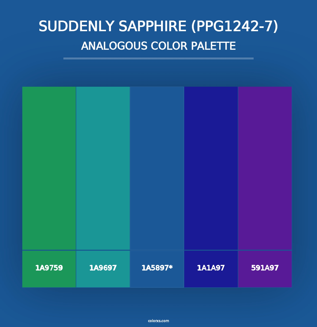 Suddenly Sapphire (PPG1242-7) - Analogous Color Palette