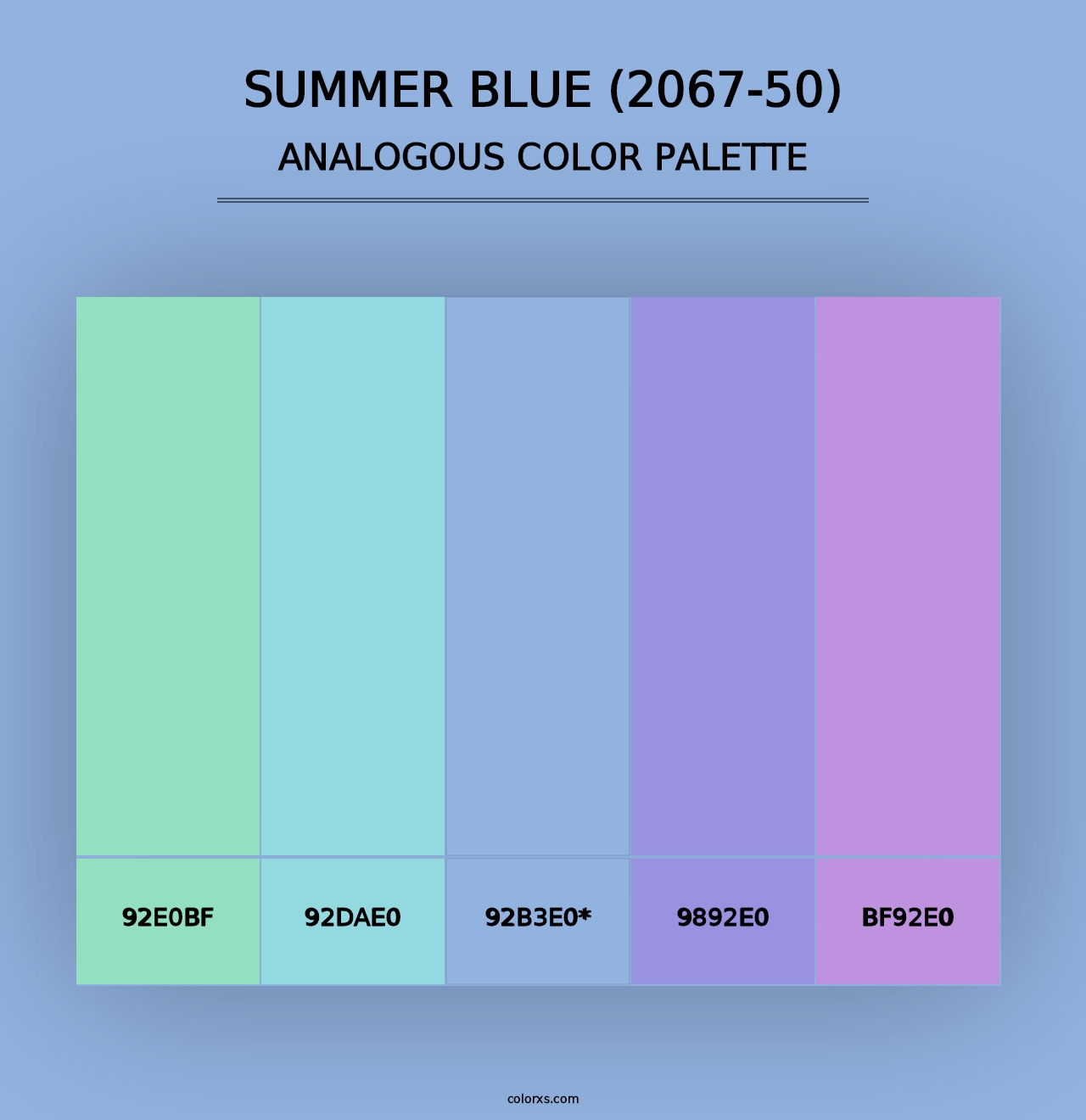 Summer Blue (2067-50) - Analogous Color Palette