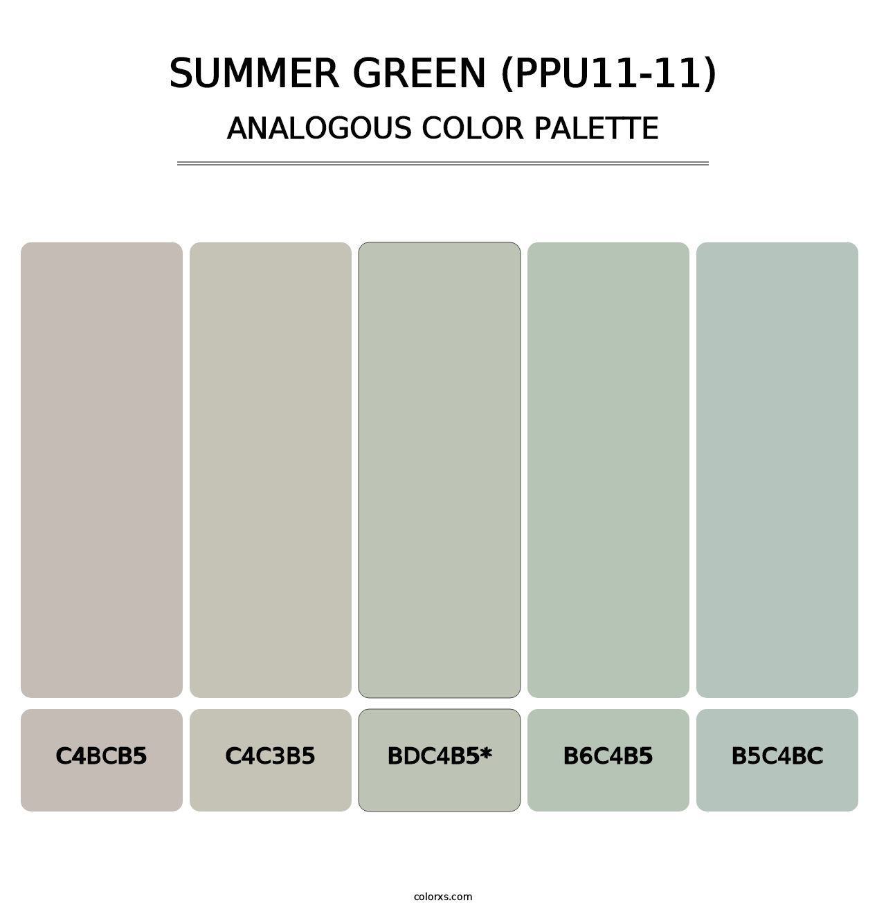 Summer Green (PPU11-11) - Analogous Color Palette