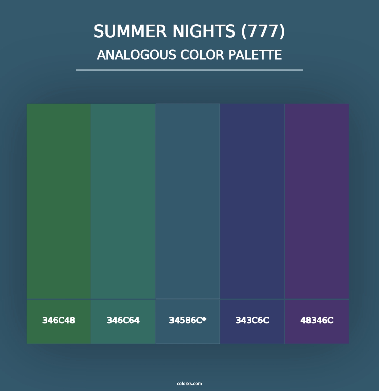 Summer Nights (777) - Analogous Color Palette