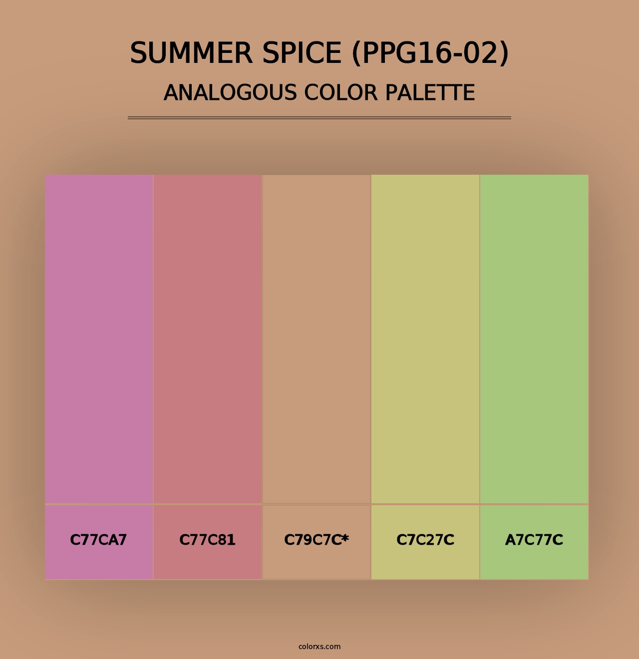 Summer Spice (PPG16-02) - Analogous Color Palette