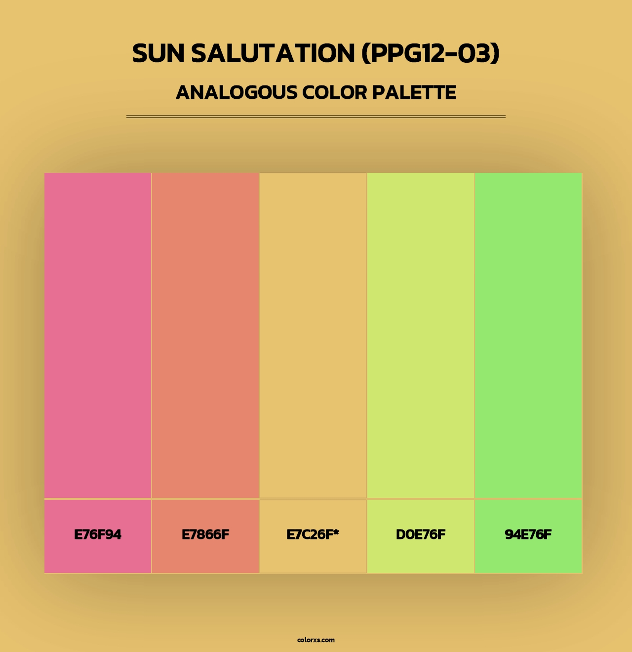 Sun Salutation (PPG12-03) - Analogous Color Palette