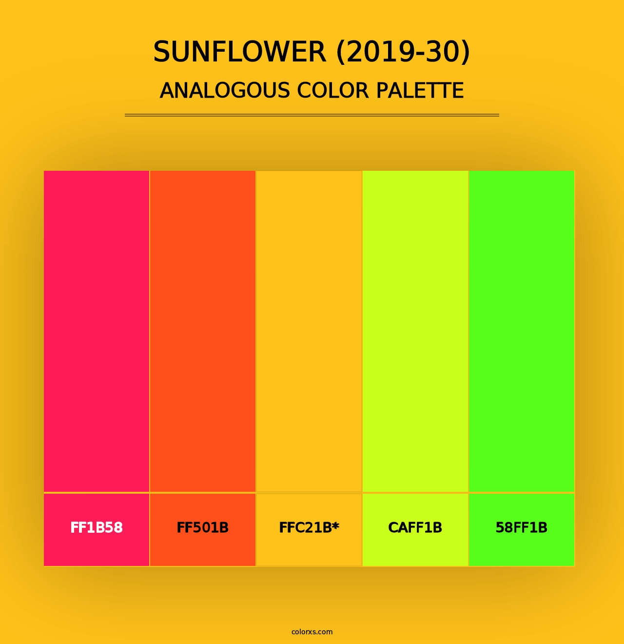 Sunflower (2019-30) - Analogous Color Palette