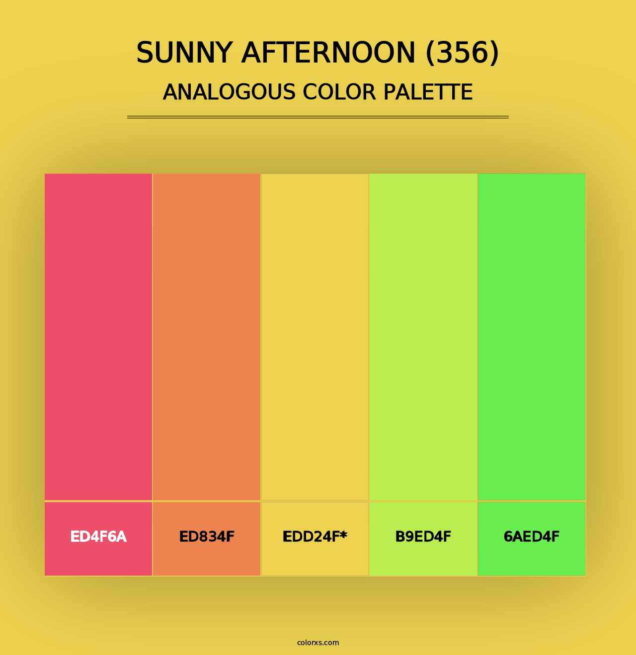 Sunny Afternoon (356) - Analogous Color Palette