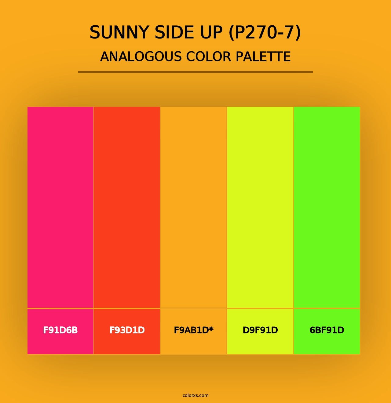 Sunny Side Up (P270-7) - Analogous Color Palette