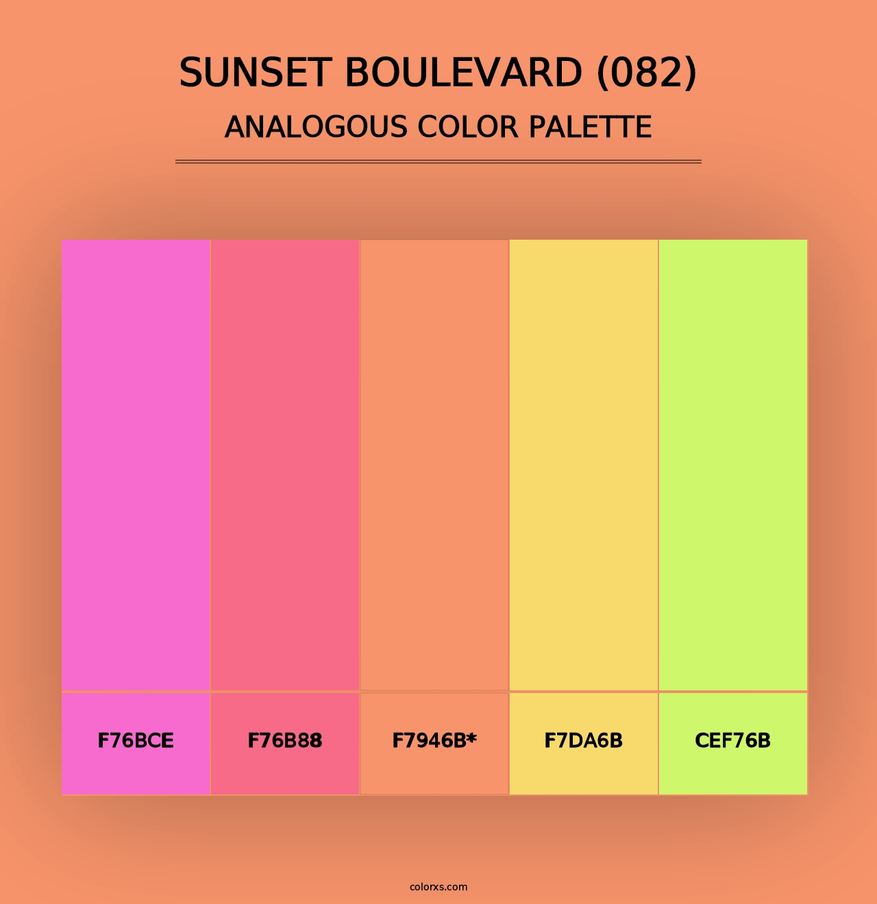 Sunset Boulevard (082) - Analogous Color Palette