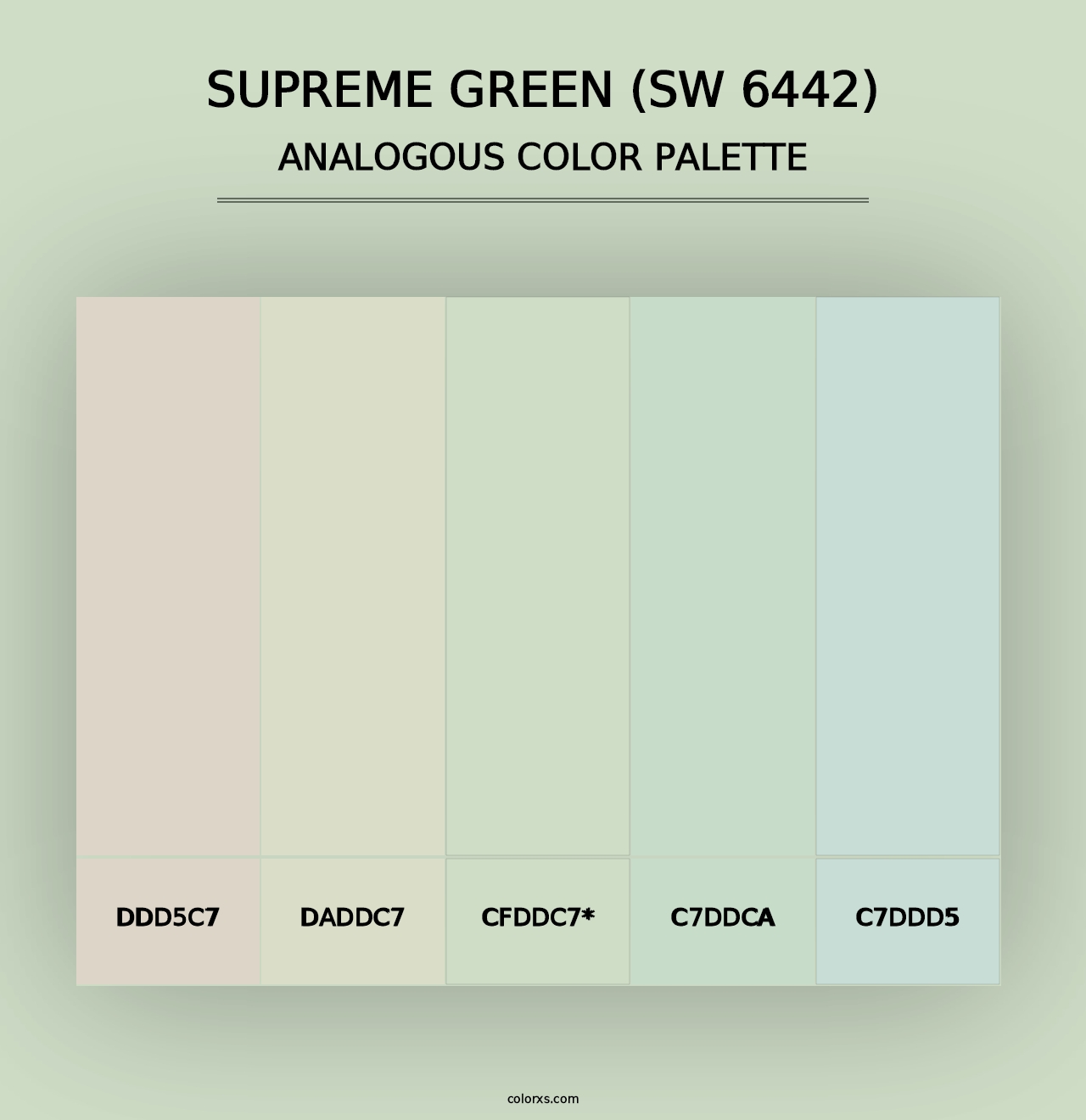 Supreme Green (SW 6442) - Analogous Color Palette