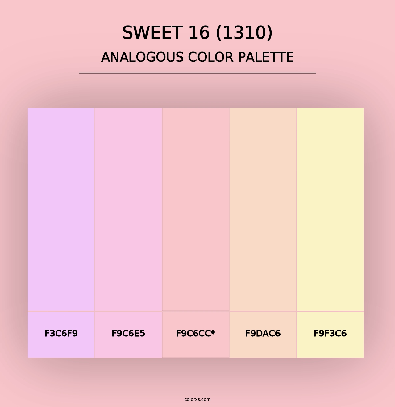 Sweet 16 (1310) - Analogous Color Palette