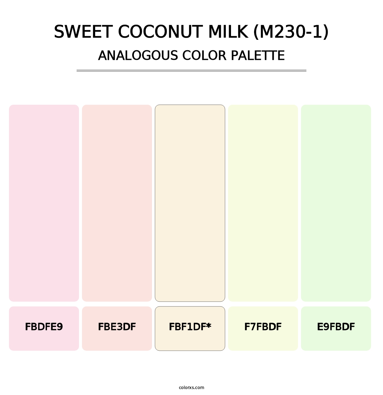 Sweet Coconut Milk (M230-1) - Analogous Color Palette