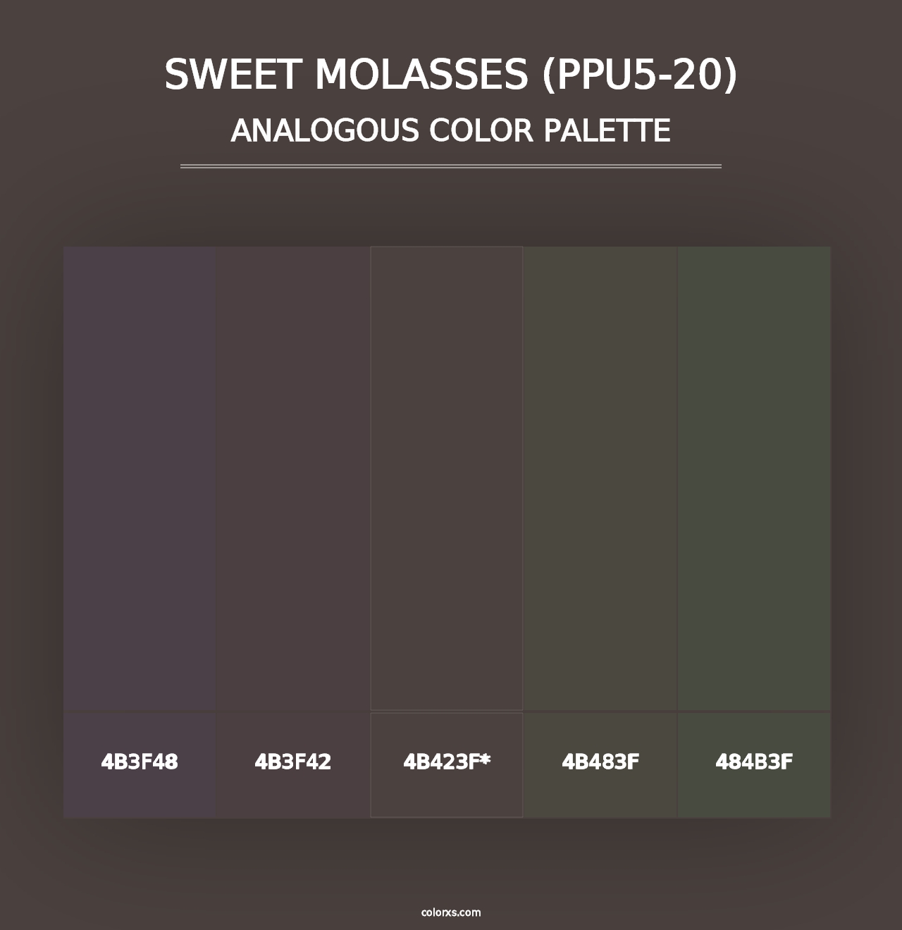 Sweet Molasses (PPU5-20) - Analogous Color Palette