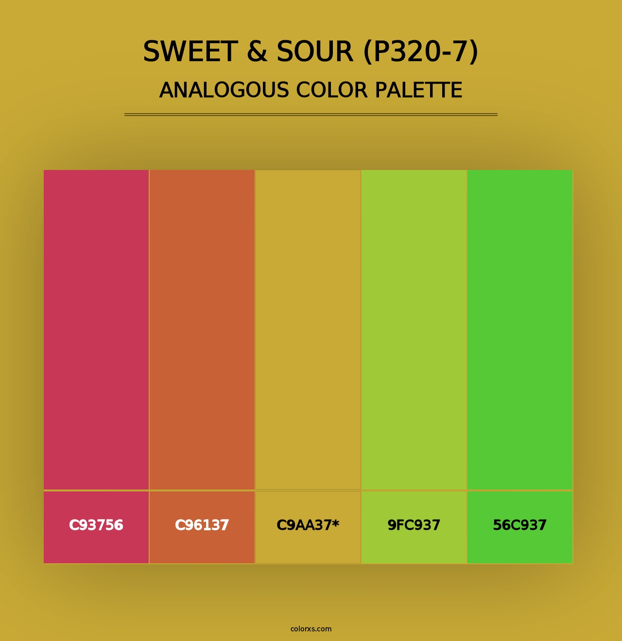 Sweet & Sour (P320-7) - Analogous Color Palette