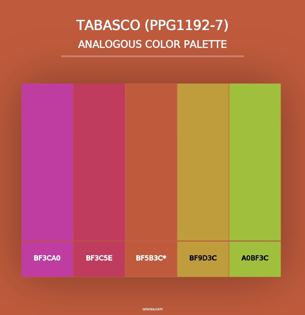 Tabasco (PPG1192-7) - Analogous Color Palette