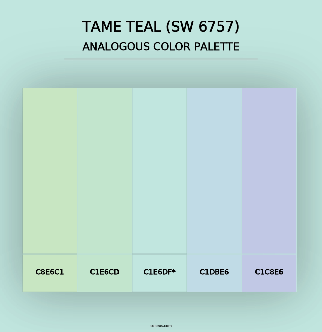 Tame Teal (SW 6757) - Analogous Color Palette