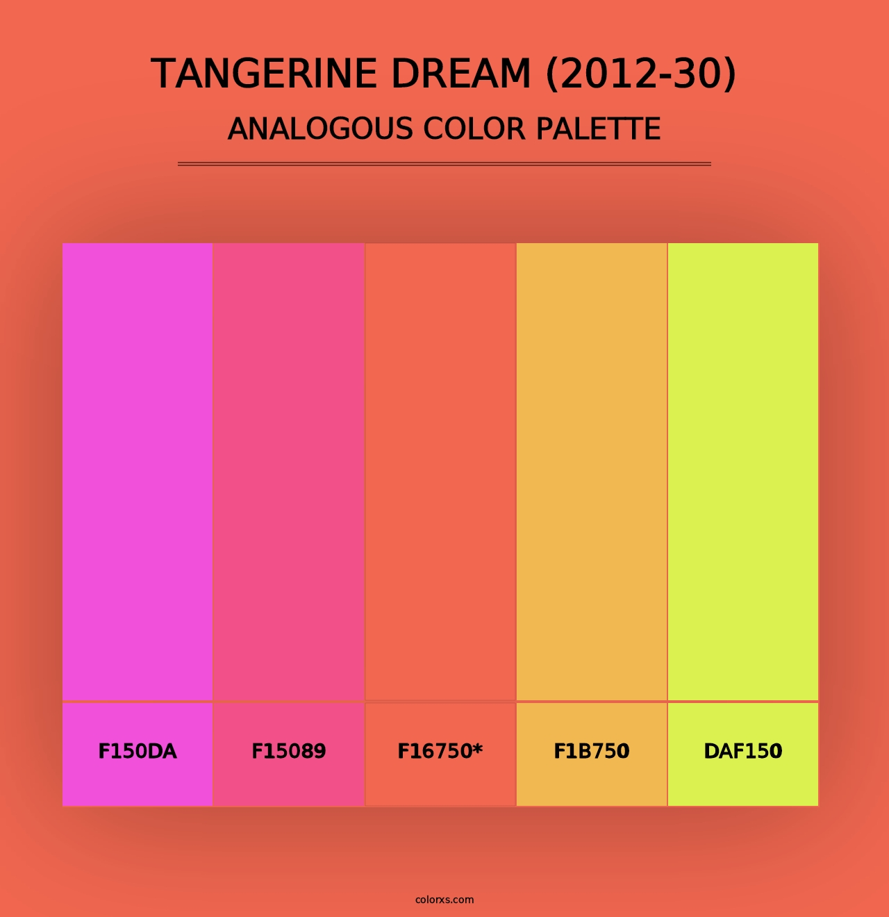 Tangerine Dream (2012-30) - Analogous Color Palette