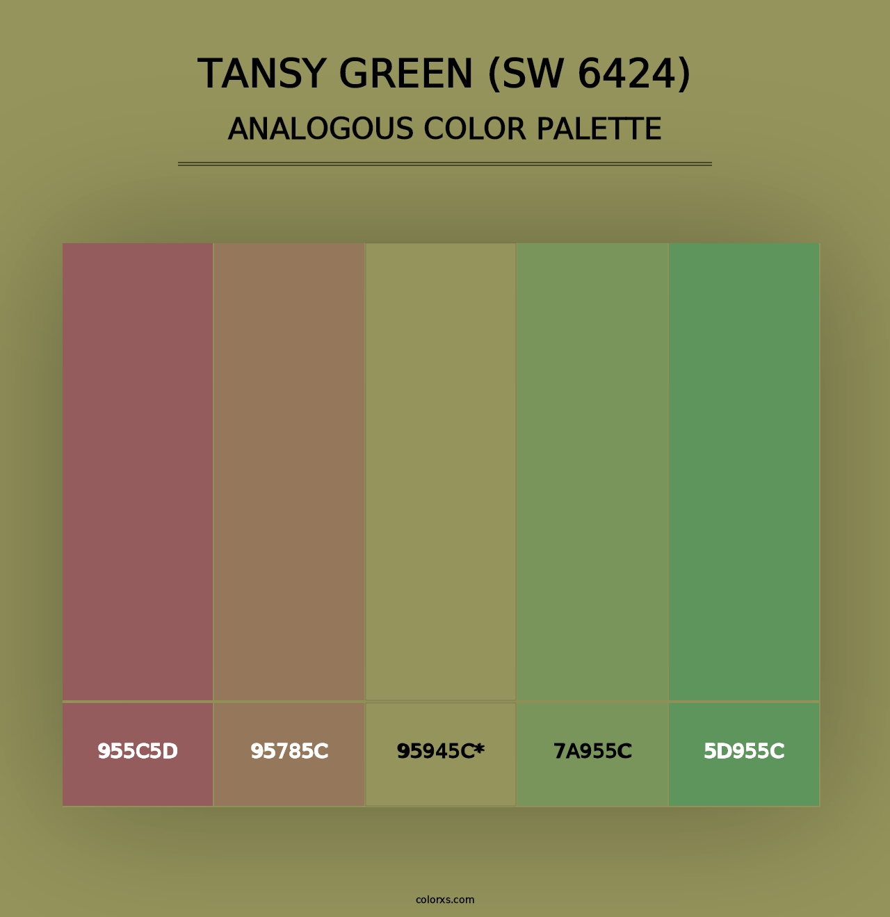 Tansy Green (SW 6424) - Analogous Color Palette