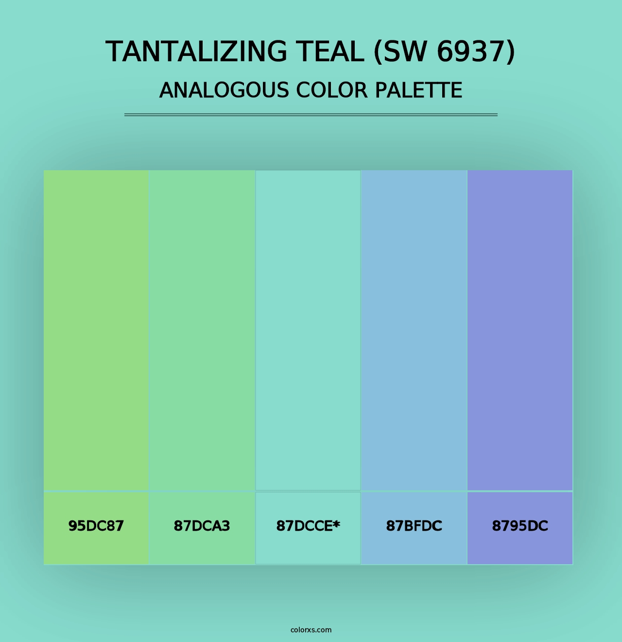 Tantalizing Teal (SW 6937) - Analogous Color Palette