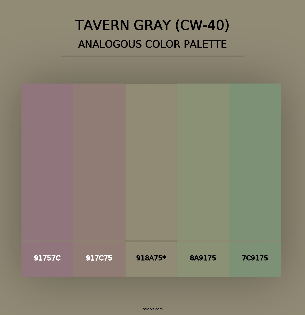 Tavern Gray (CW-40) - Analogous Color Palette