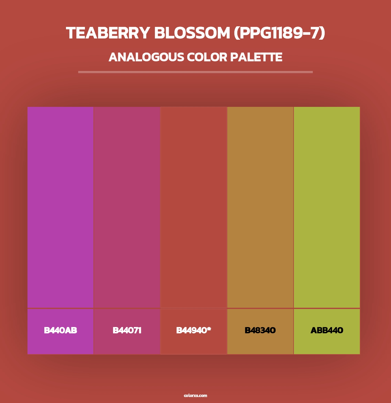 Teaberry Blossom (PPG1189-7) - Analogous Color Palette