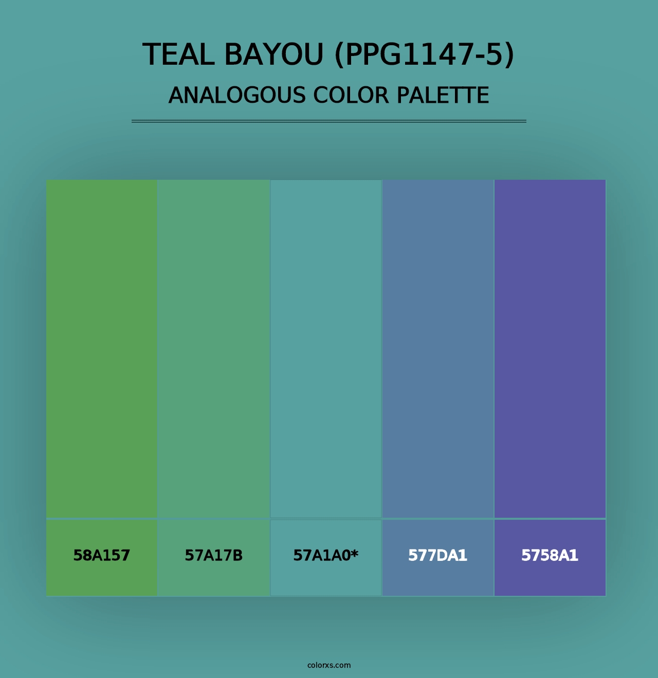 Teal Bayou (PPG1147-5) - Analogous Color Palette