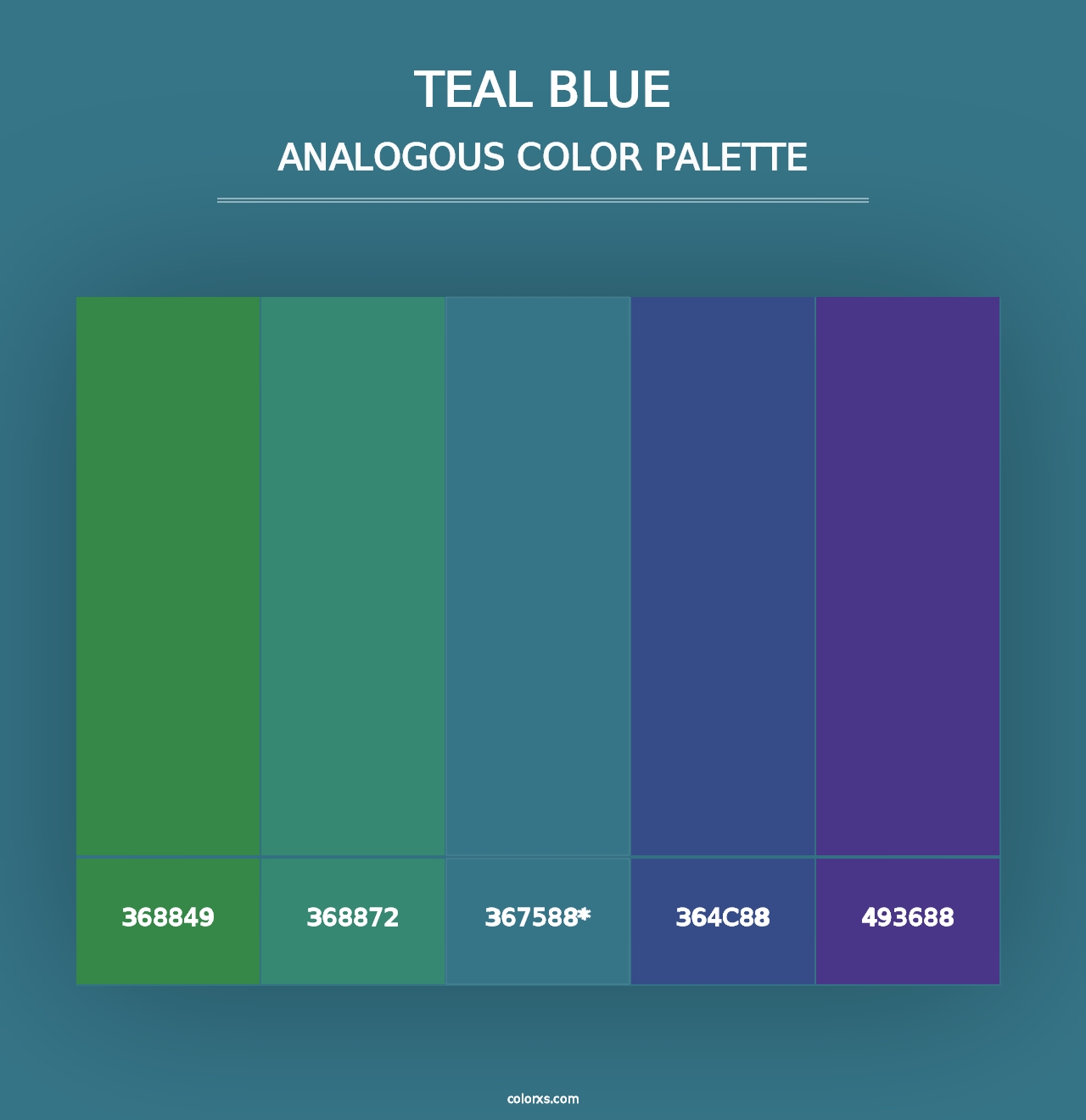 Teal Blue - Analogous Color Palette