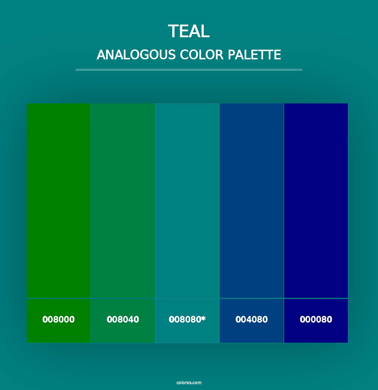 Teal - Analogous Color Palette