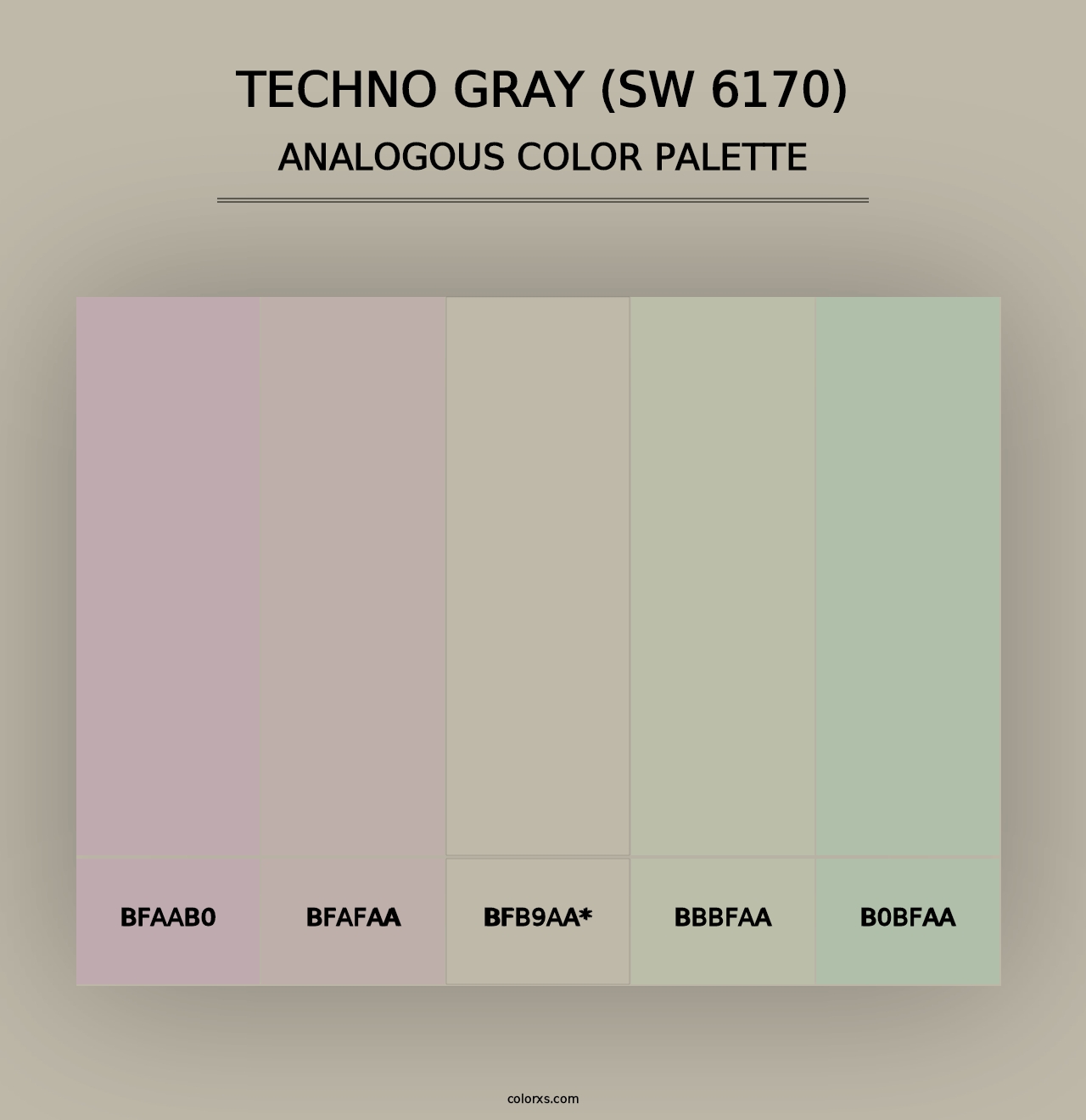 Techno Gray (SW 6170) - Analogous Color Palette