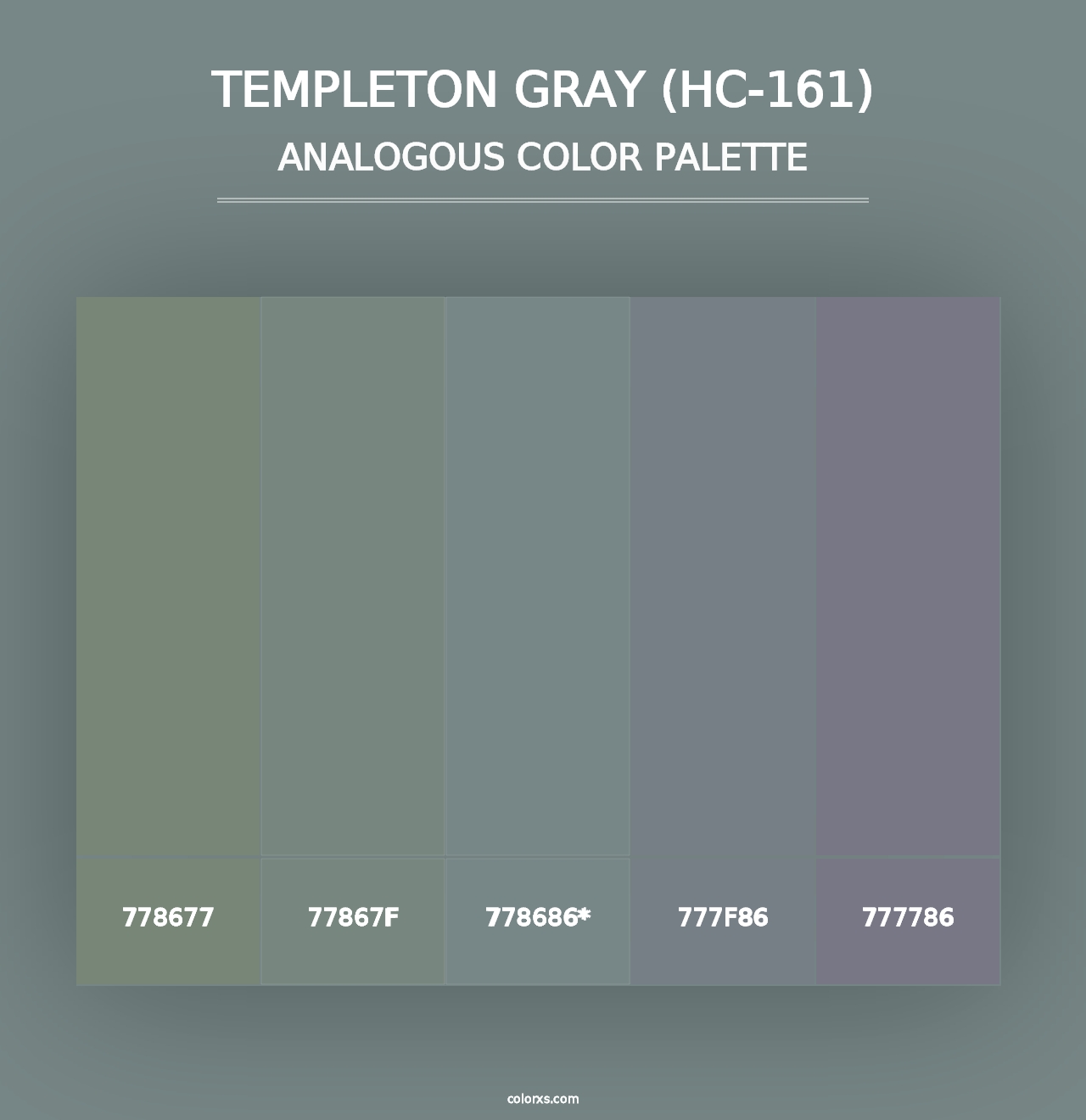 Benjamin Moore Templeton Gray (HC-161) Paint coordinating colors and ...