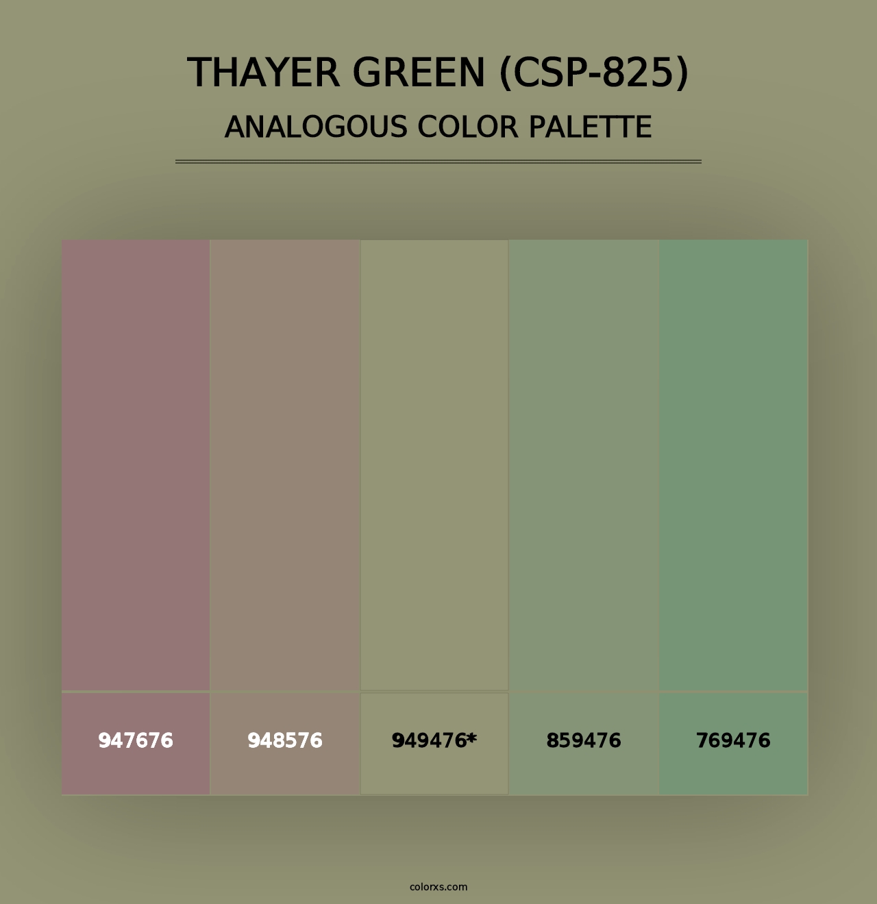 Thayer Green (CSP-825) - Analogous Color Palette