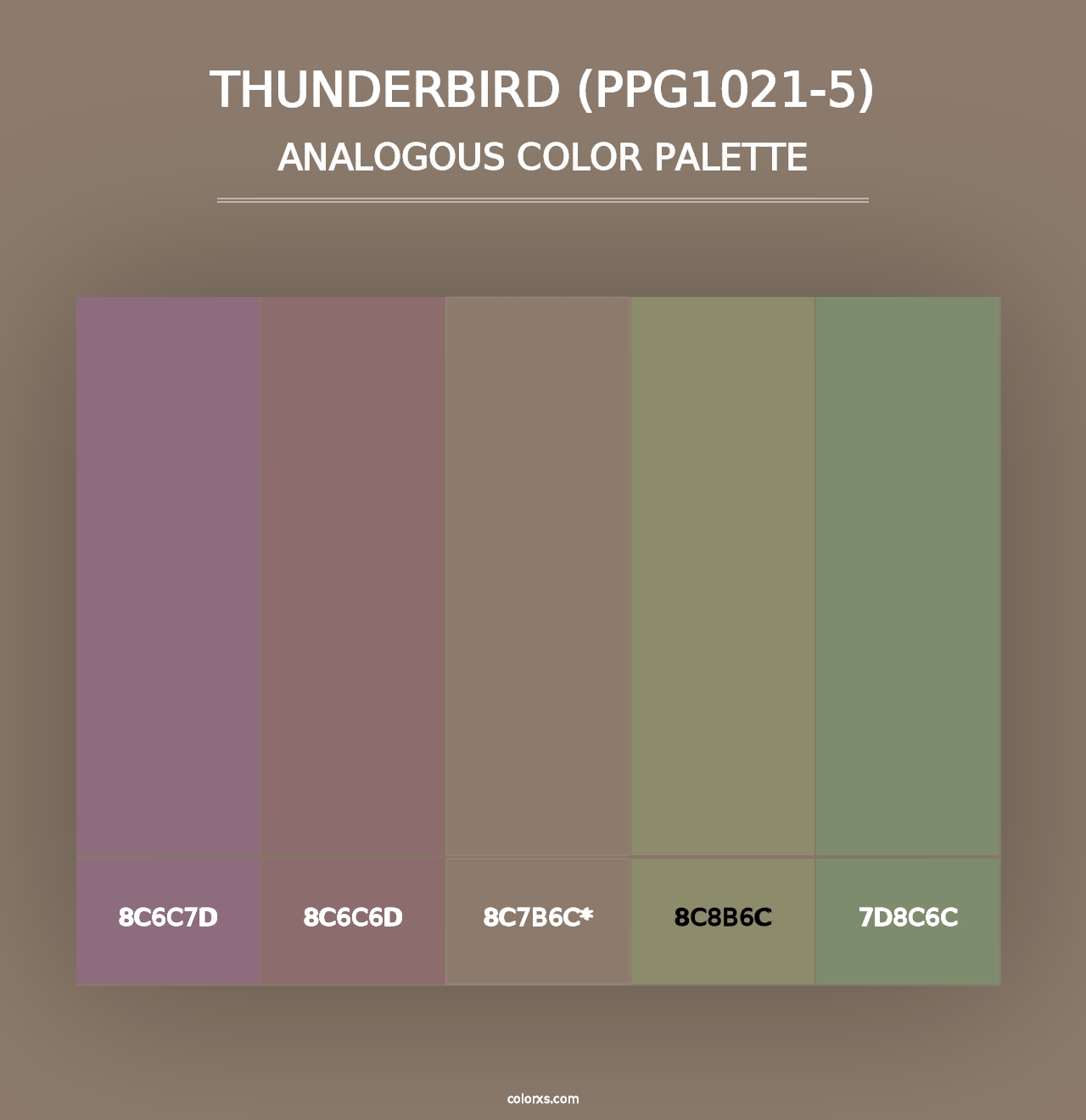 Thunderbird (PPG1021-5) - Analogous Color Palette