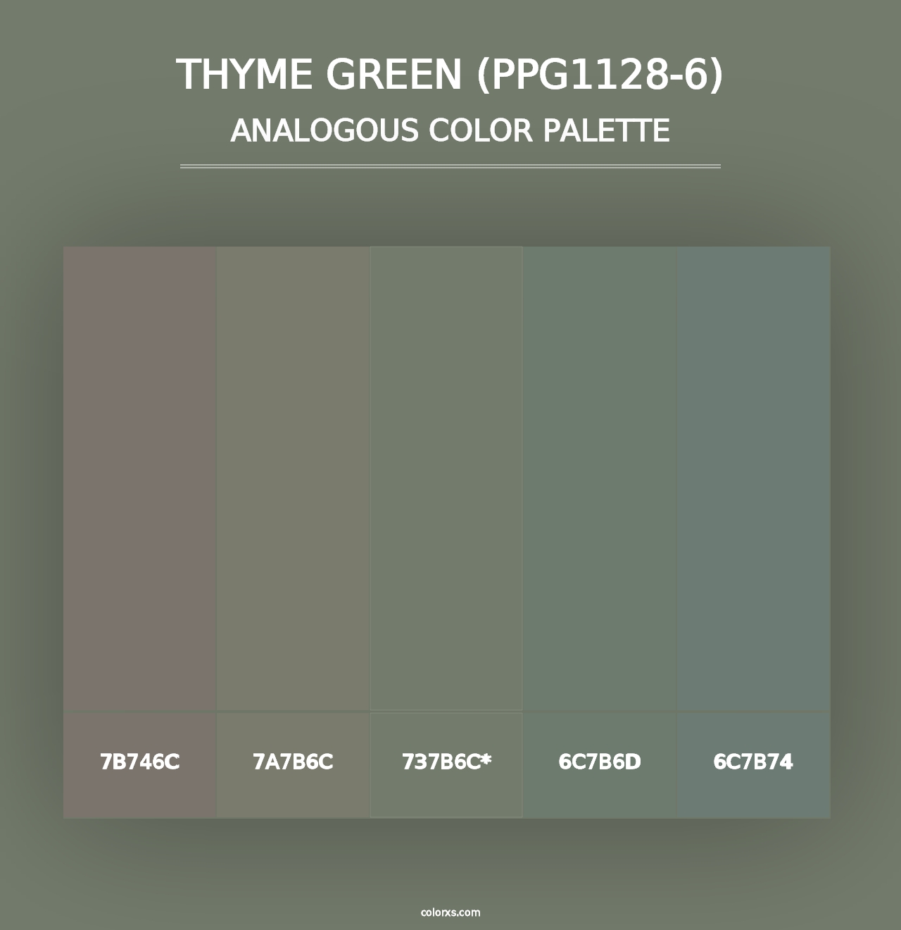 Thyme Green (PPG1128-6) - Analogous Color Palette